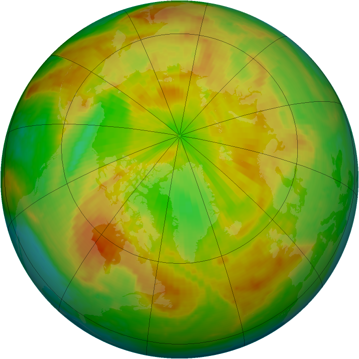Arctic ozone map for 31 May 1998